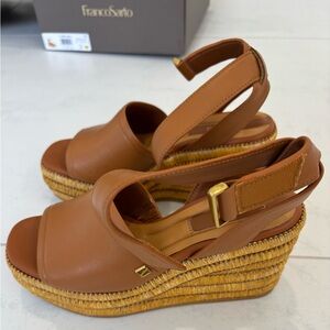 Franco Sarto Brown Wedge Sandals